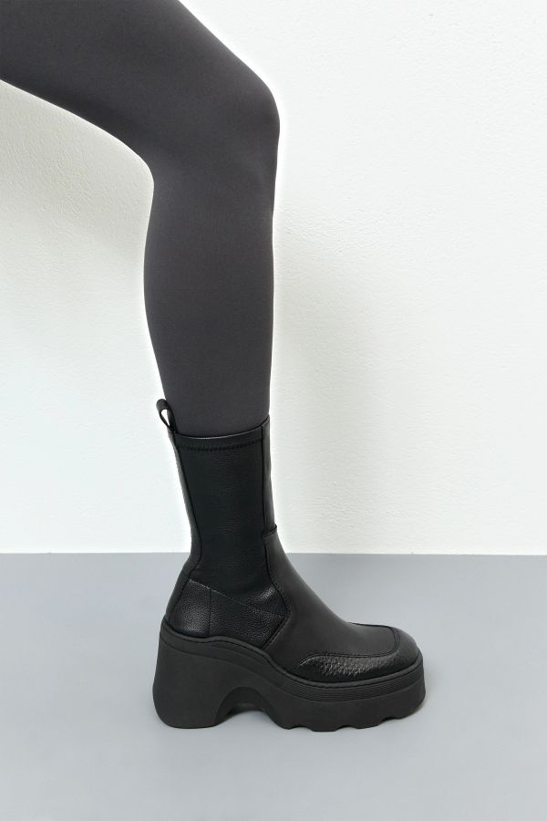 Miista Deandra Boots Black Stretch Grain Leather