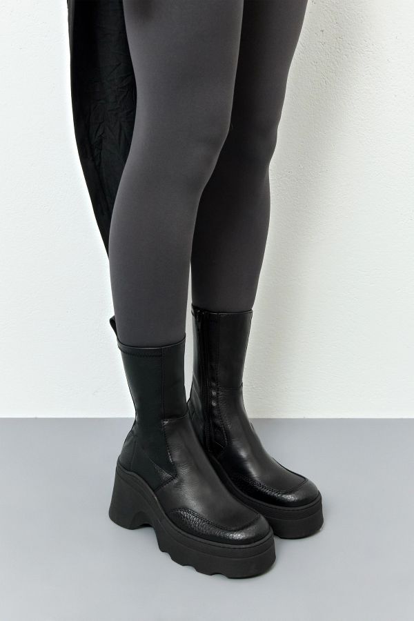 miista Deandra Boots Black Stretch Grain Leather
