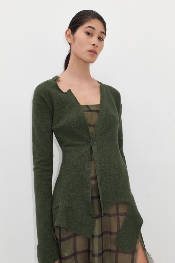 miista Dhesa Cardigan Khaki Cashmere Wool Blend