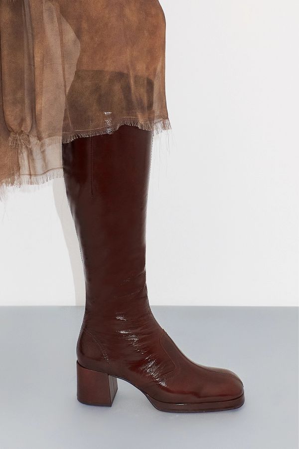 Miista Donna Boots Brown Crinkle Leather