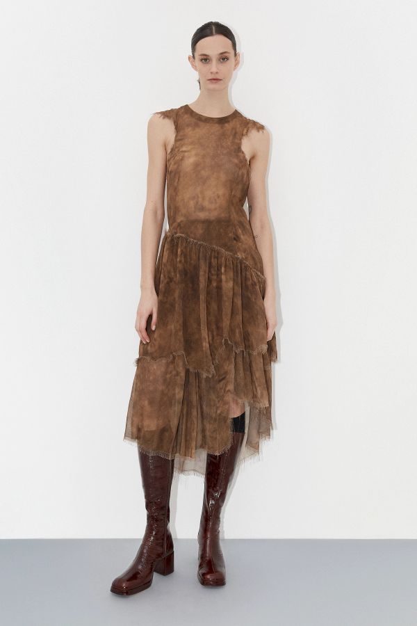 Miista Donna Boots Brown Crinkle Leather