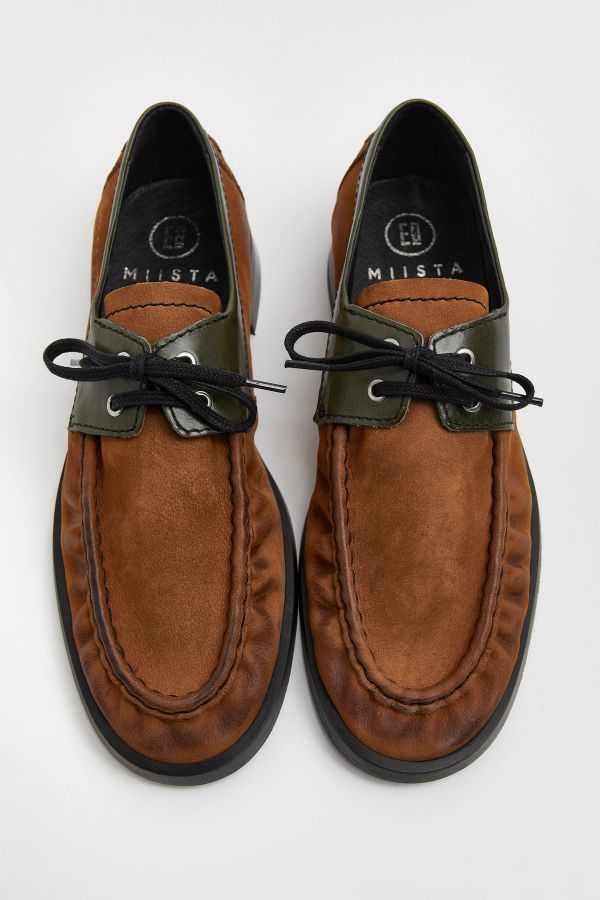 Miista Edelira Loafers Brown Khaki Suede Leather