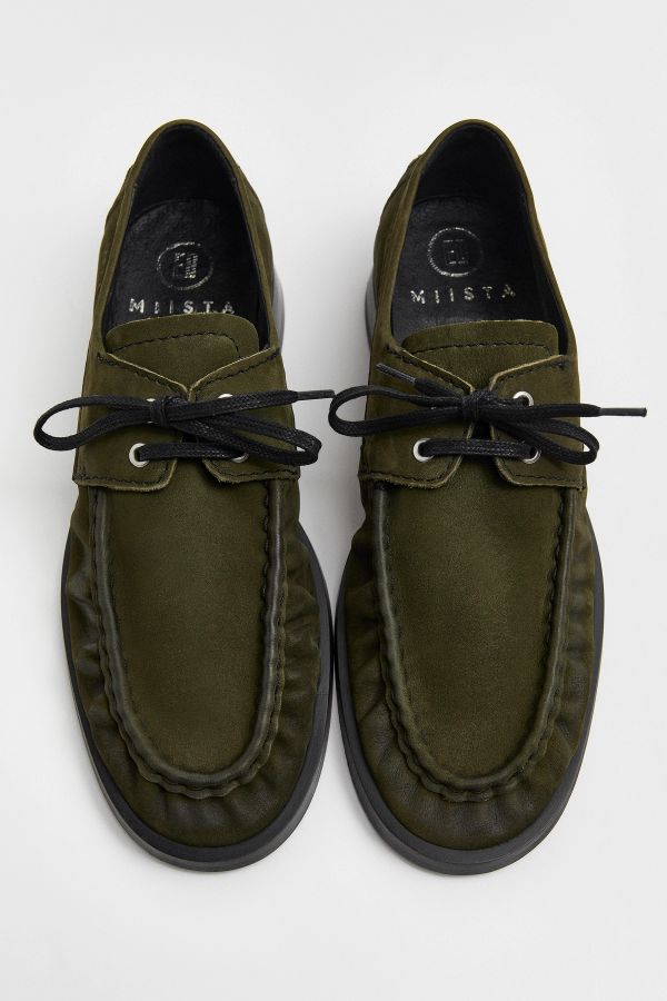 Miista Edelira Loafers Khaki Suede Leather
