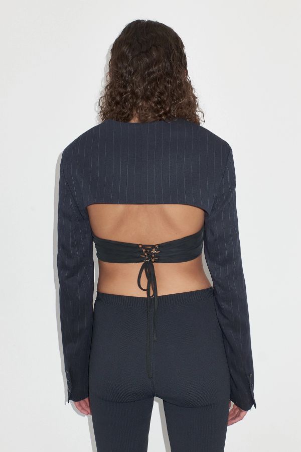 Miista Edesia Jacket Navy Pinstripe Blend