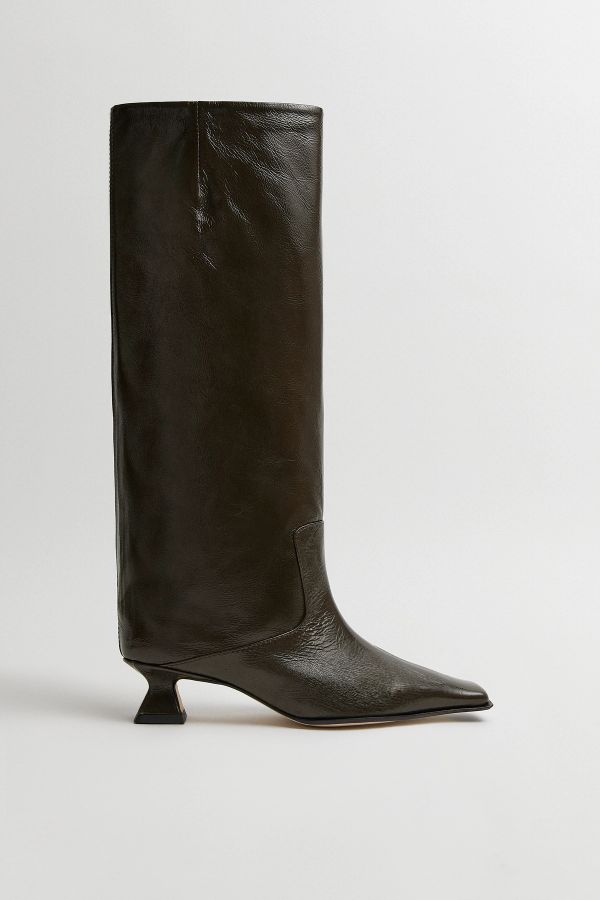 Miista Effie Boots Khaki Patent Leather