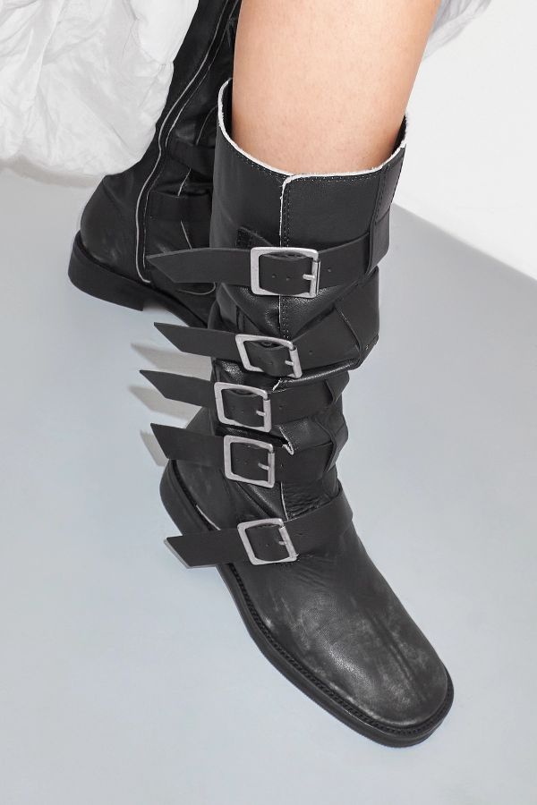 Miista Evie Boots Black Brush-Off Leather