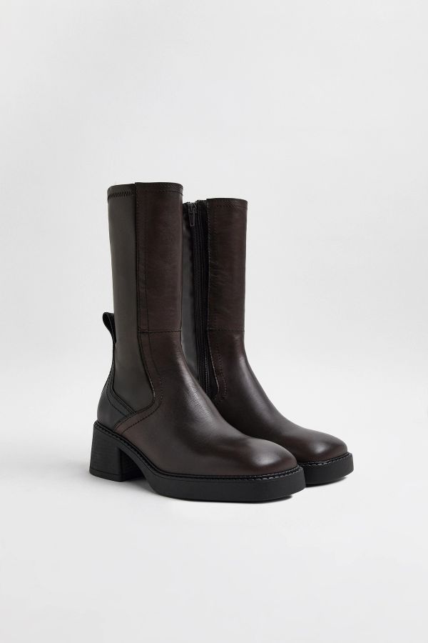 Miista Fabi Boots Brown Bicolour Stretch Leather