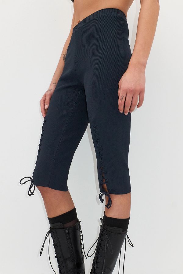 Miista Felicia Trousers Navy Lace Knit