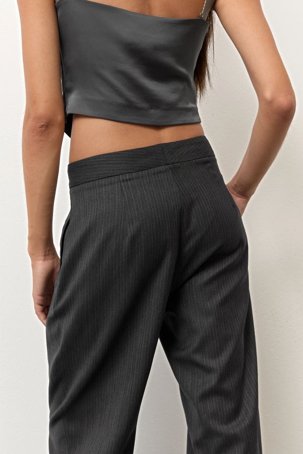 Miista Finn Trousers Grey Pinstriped Virgin Wool