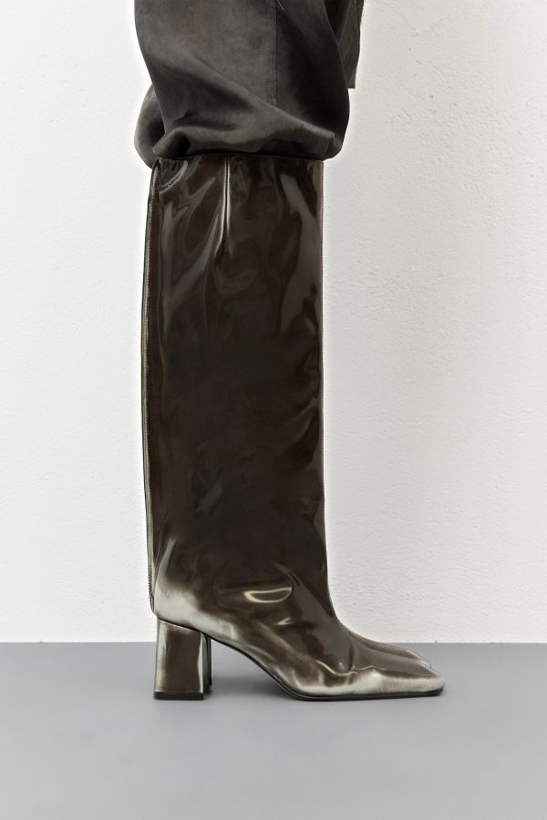 Miista Finola Boots Grey Brush-Off Leather