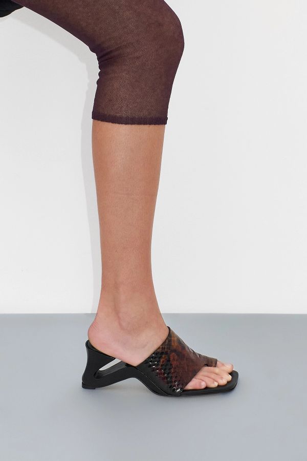 Miista Gaelle Sandals Brown Snake Embossed Leather