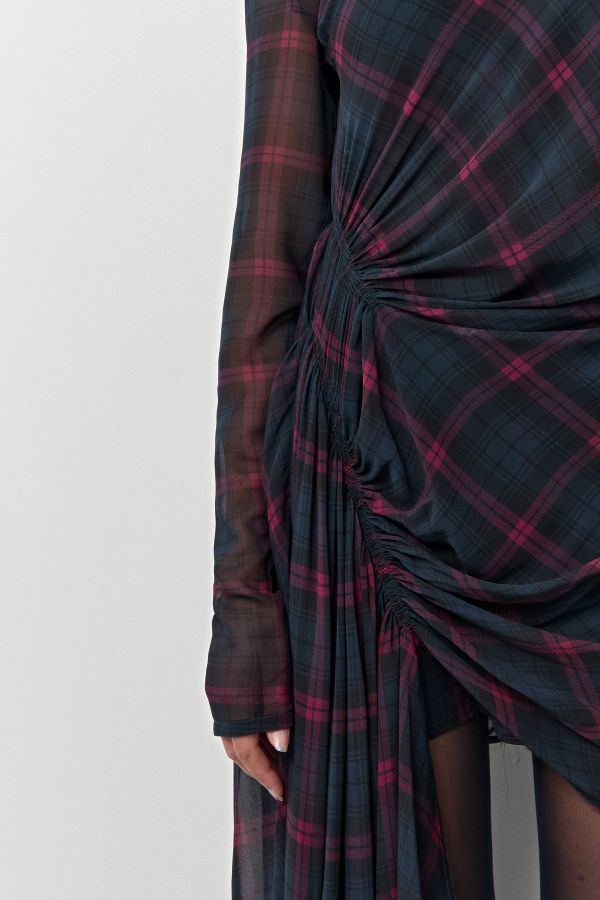 Miista Gaia Dress Burgundy Check