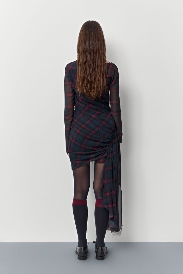 Miista Gaia Dress Burgundy Check
