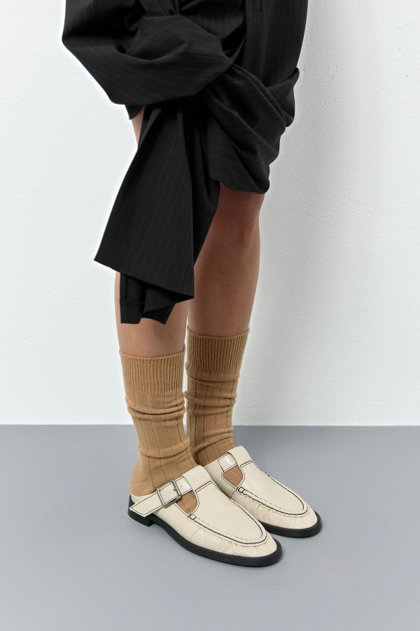 miista Gianna Mules Cream Leather