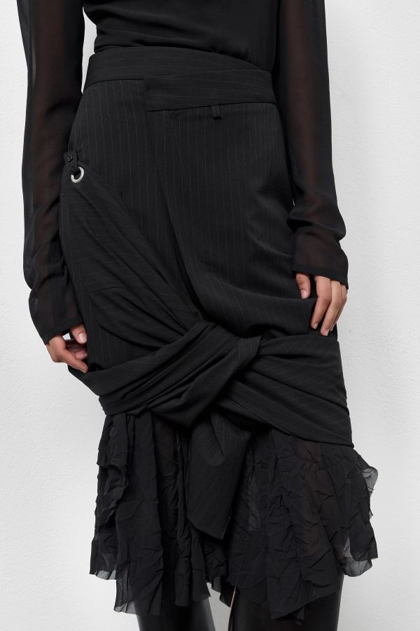 Miista Grethy Skirt Black Pinstripe