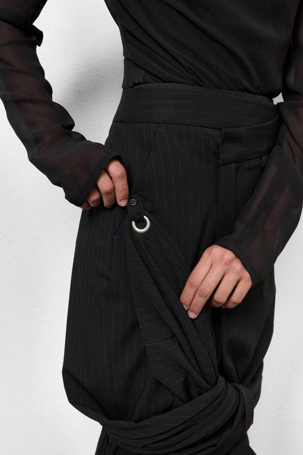 Miista Grethy Skirt Black Pinstripe