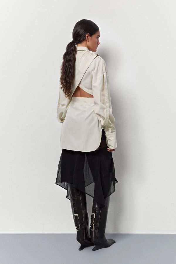 Miista Halia Shirt Beige Multifunctional Cotton