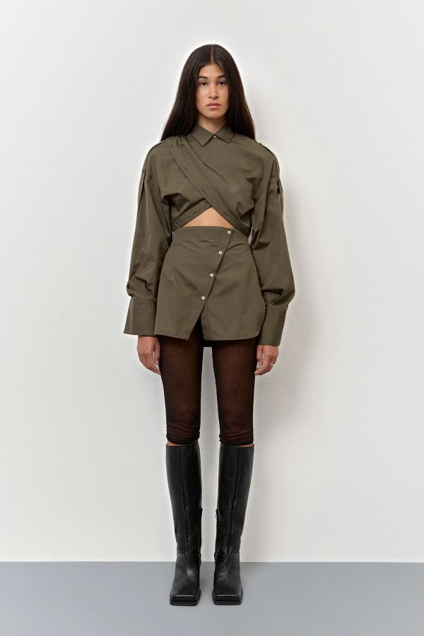 Miista Halia Shirt Khaki Multifunctional Cotton