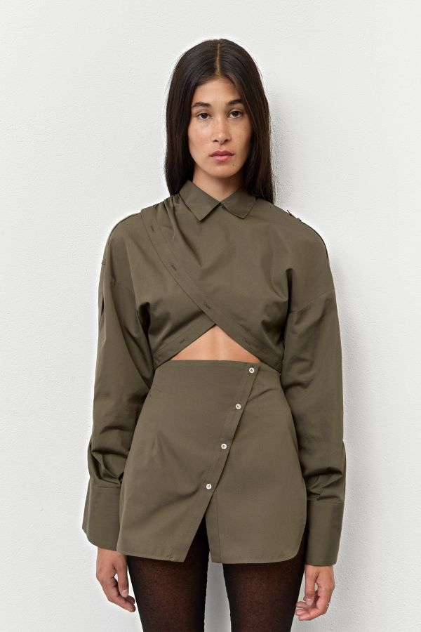 miista Halia Shirt Khaki Multifunctional Cotton