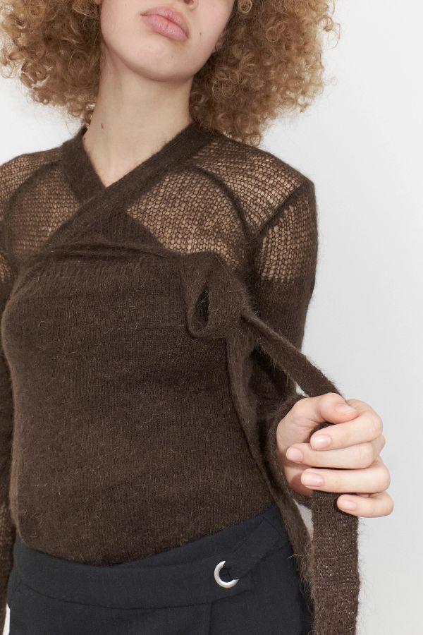 Miista Helen Cardigan Brown Mohair