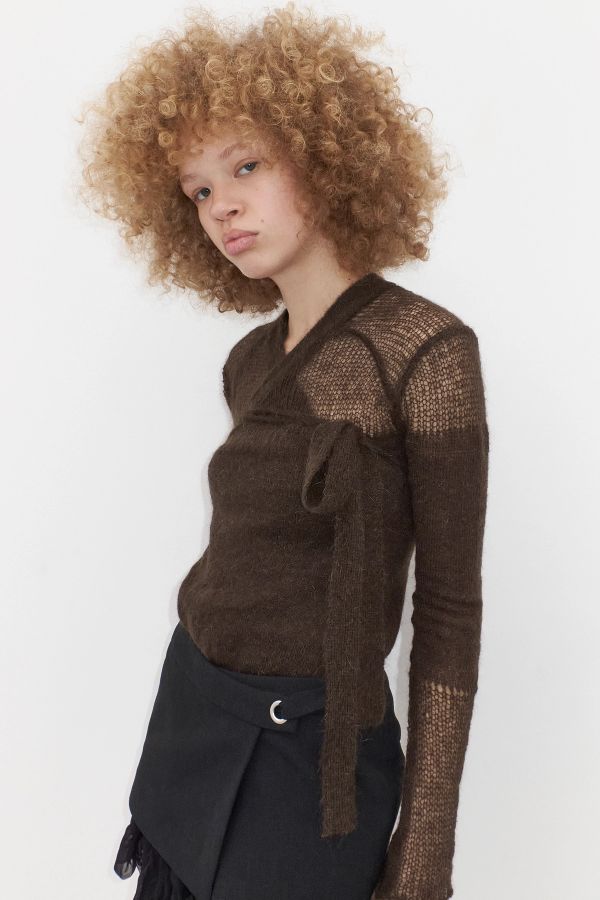 miista Helen Cardigan Brown Mohair