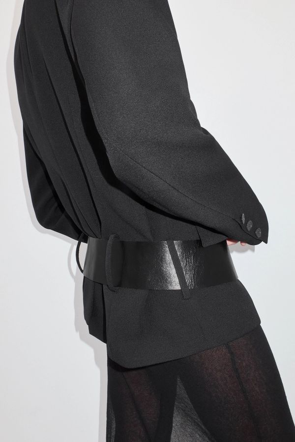 Miista Hester Blazer Black Leather Belt