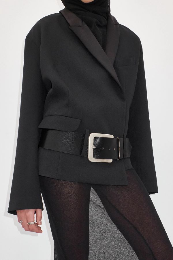 miista Hester Blazer Black Leather Belt