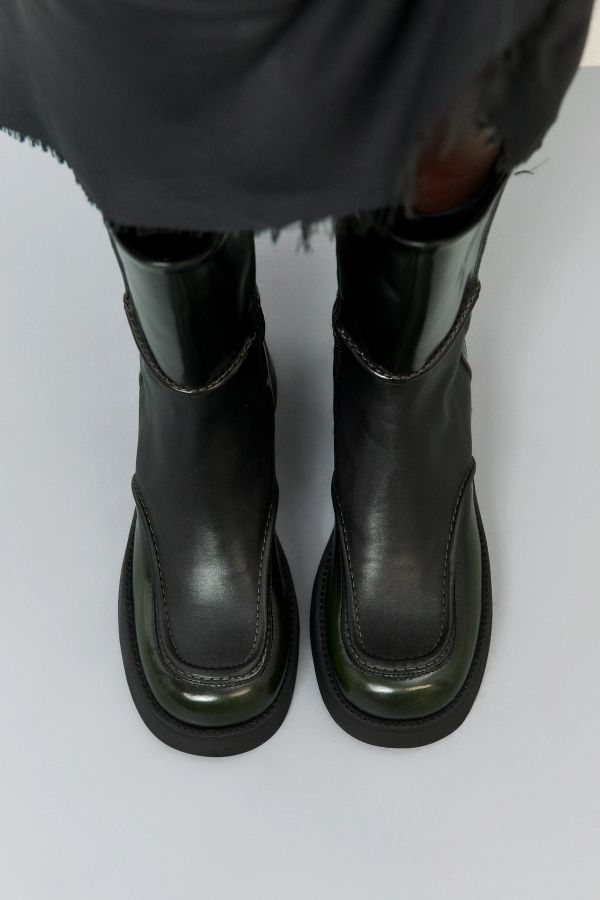 Miista Inne Boots Black Khaki Brush Off Leather