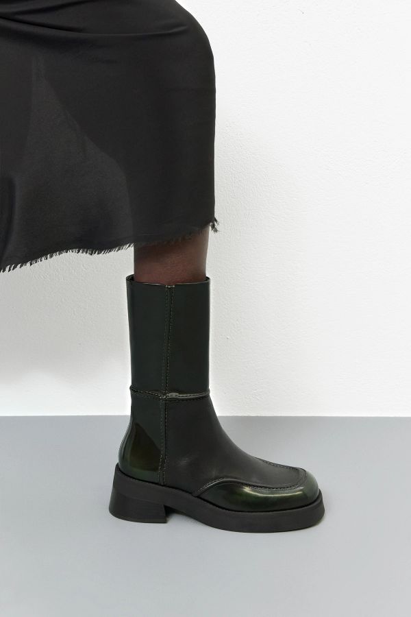 Miista Inne Boots Black Khaki Brush Off Leather