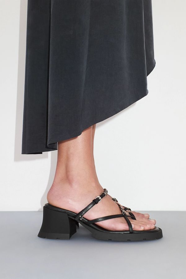 Miista Jaslene Sandals Black Pierced Leather