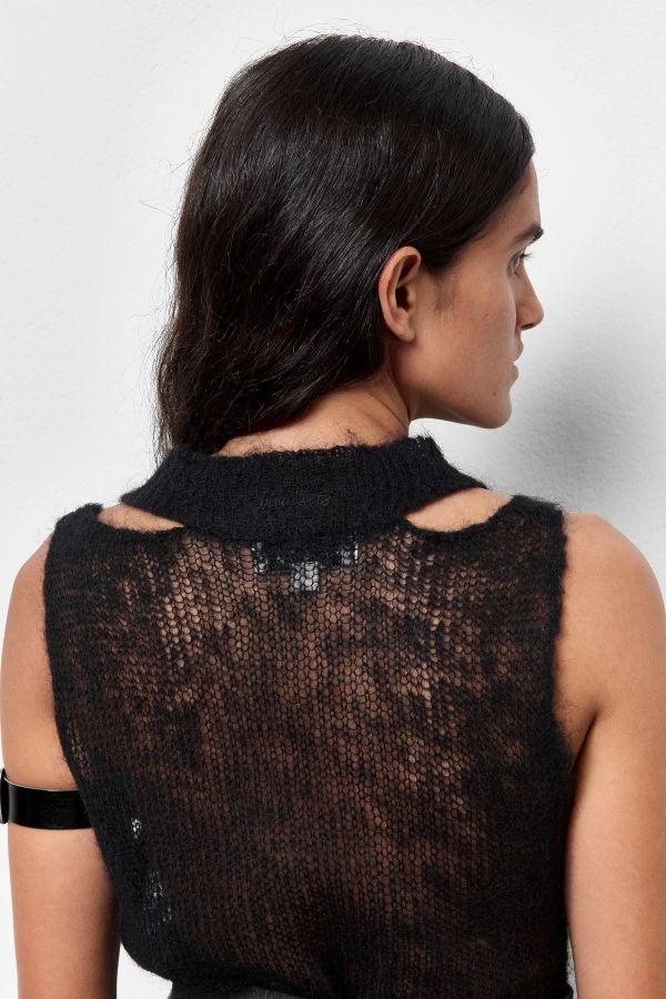 Miista Julyetah Top Black Mohair Blend