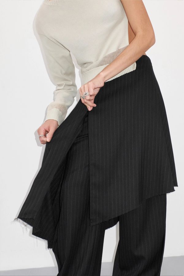 Miista Kaia Skirt Black Pinstripe Asymetrical