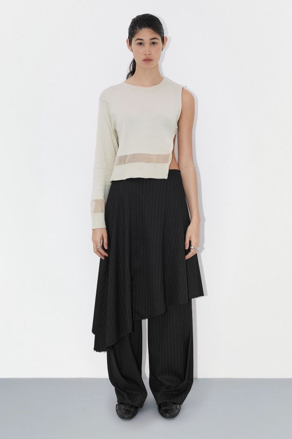 miista Kaia Skirt Black Pinstripe Asymetrical