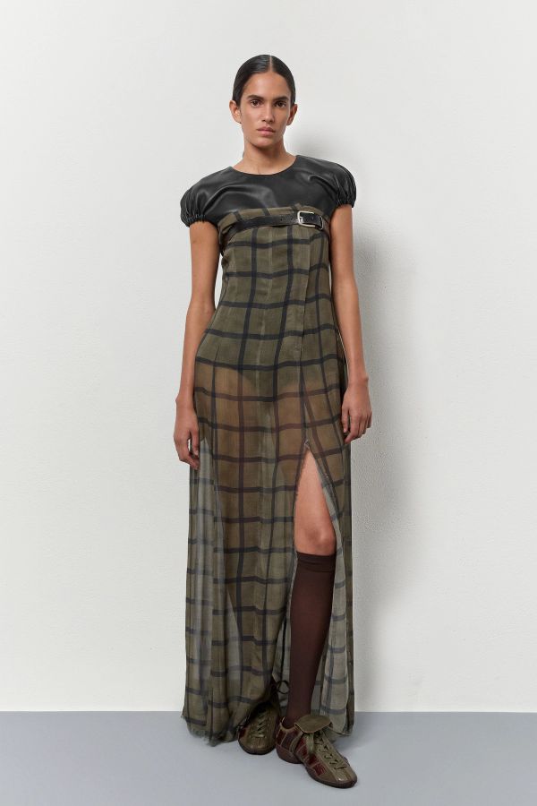 miista Kelemi Dress Khaki Check Georgette