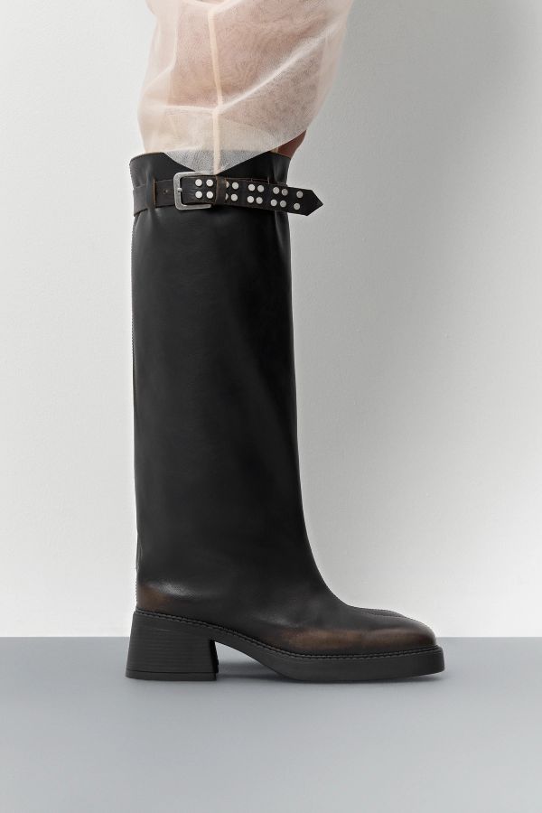 Miista Kristel Boots Brown Brushed Leather