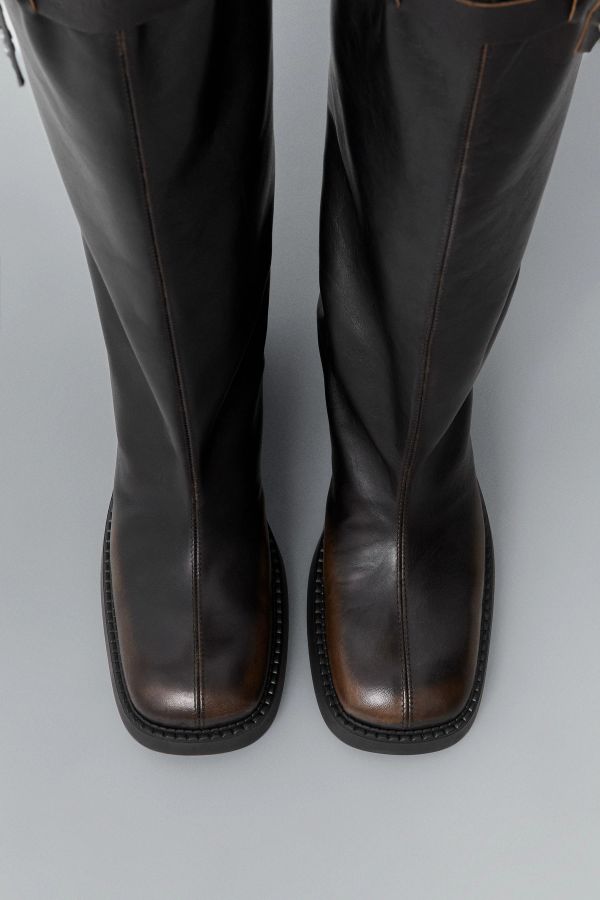 Miista Kristel Boots Brown Brushed Leather
