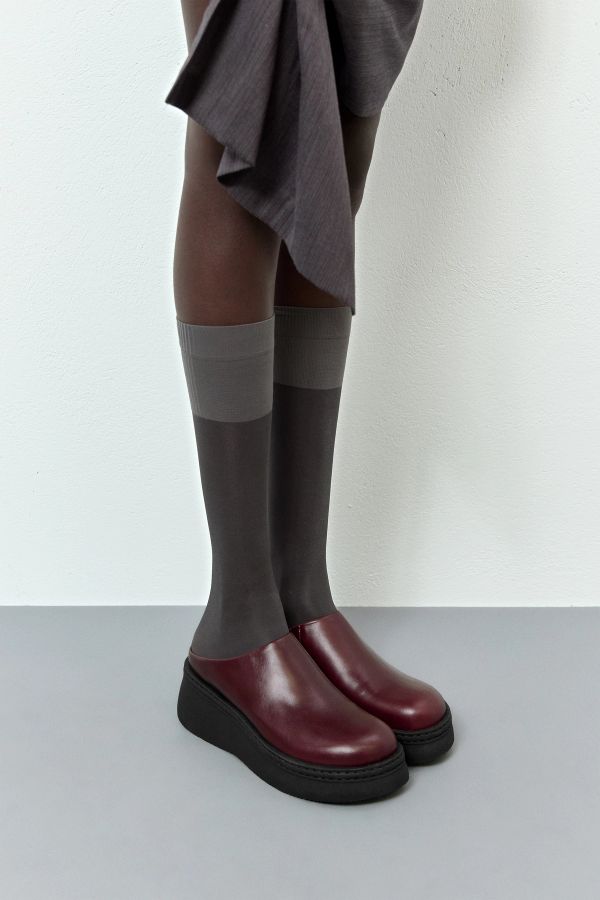 Miista Kristi Mules Burgundy Polished Leather