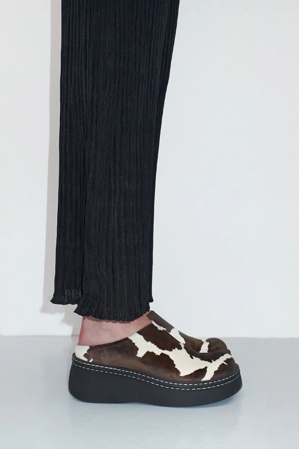 Miista Kristi Mules Cow Print Faux Suede