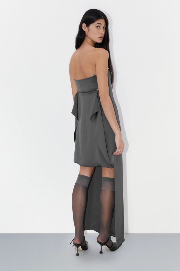 Miista Lara Dress Mulifunctional Grey Satin