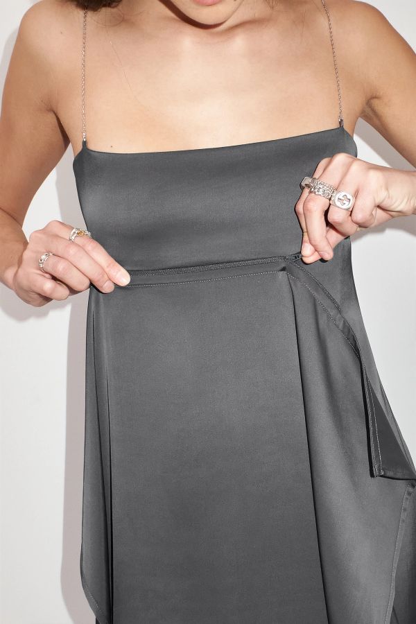 Miista Lara Dress Mulifunctional Grey Satin