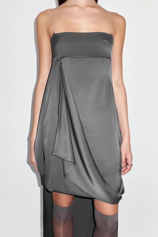 Miista Lara Dress Mulifunctional Grey Satin