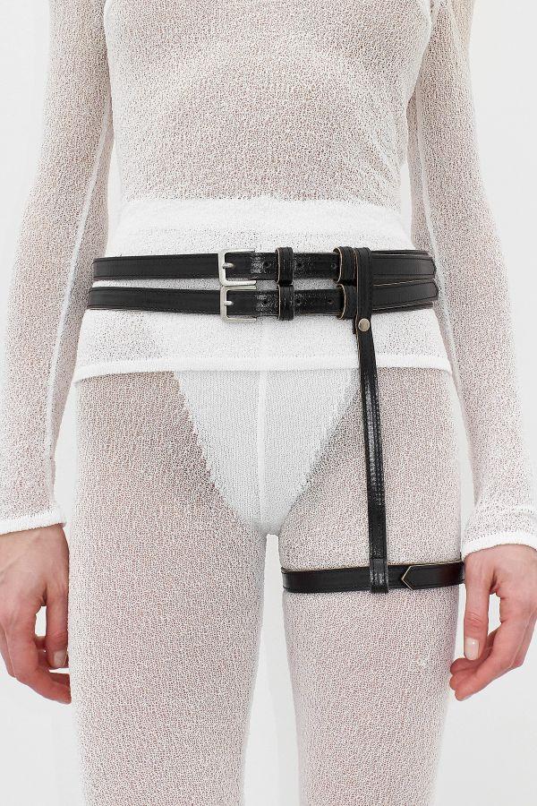miista Leandra Belt Black Leather