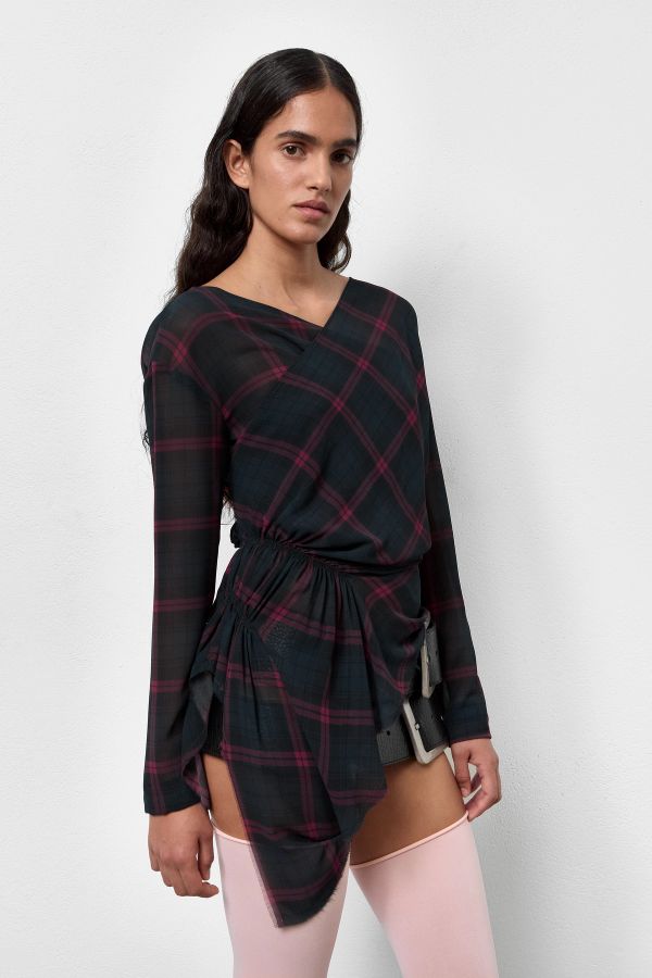 Miista Leda Blouse Burgundy Check