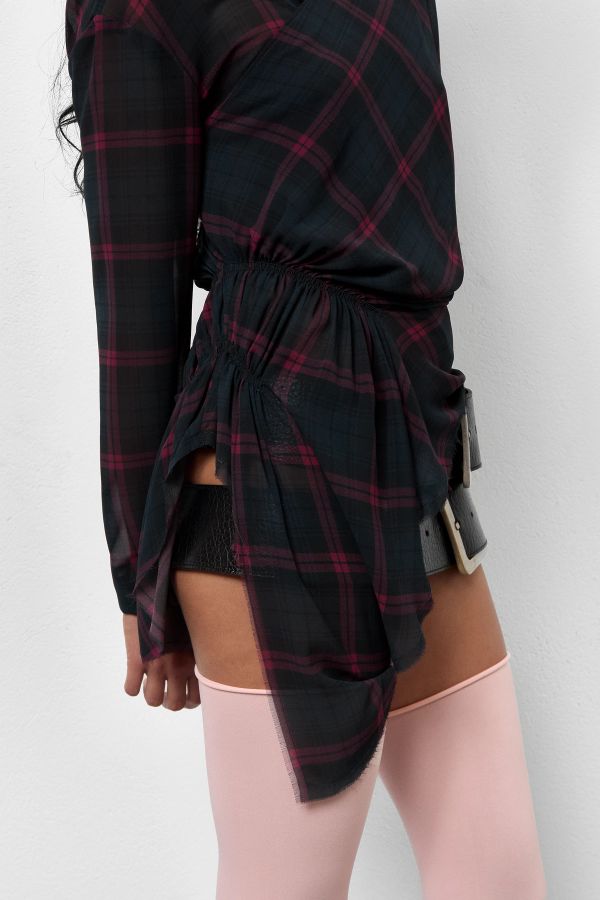 Miista Leda Blouse Burgundy Check