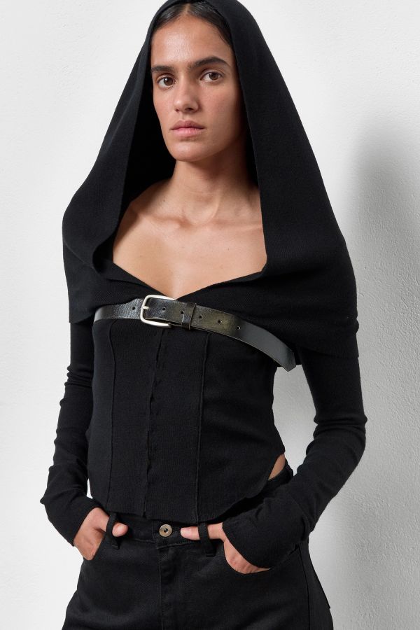 miista Letha Hooded Top Black Viscose