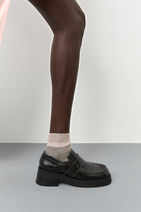 Miista Lib Loafers Black Brush Off Leather