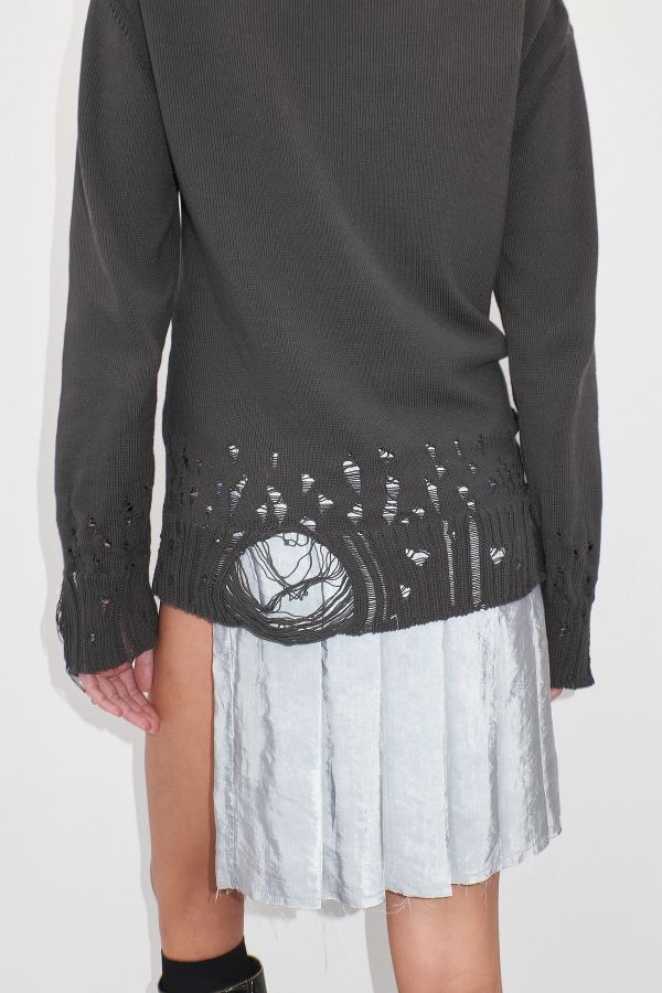 Miista Lilyana Jumper Grey Distressed Cotton