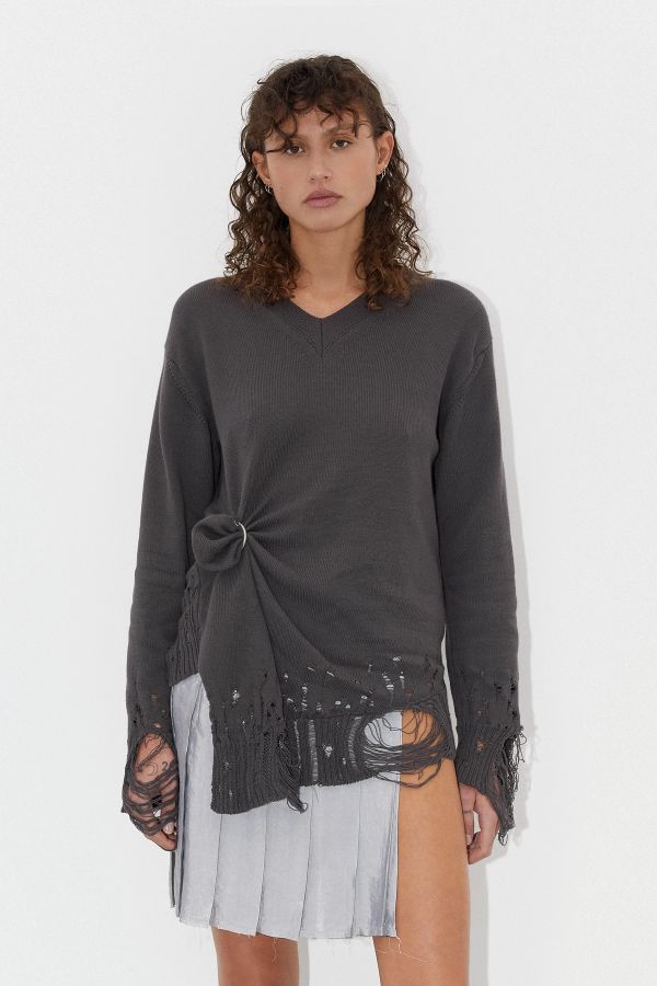 miista Lilyana Jumper Grey Distressed Cotton