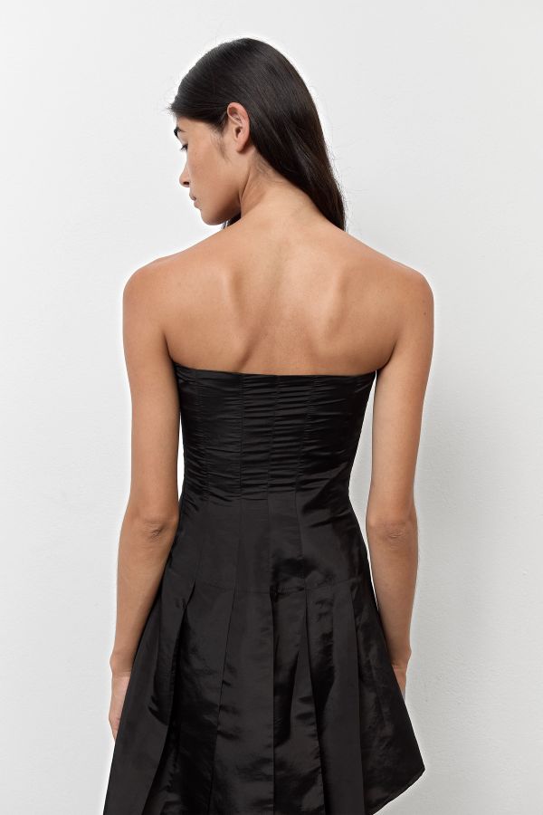Miista Lucrezia Dress Black Pleated Silk