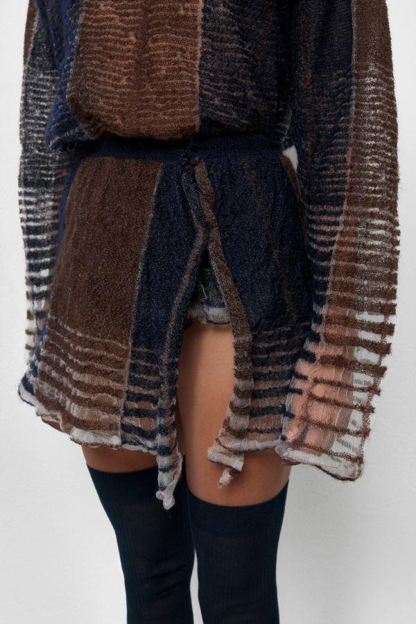 Miista Madelia Skirt Navy Stripes Mohair Knit